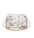 T11434 - Bolso con flores y cadena dorada y bandolera ajustable