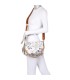 T11434 - Bolso con flores y cadena dorada y bandolera ajustable