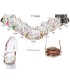 T11434 - Bolso con flores y cadena dorada y bandolera ajustable