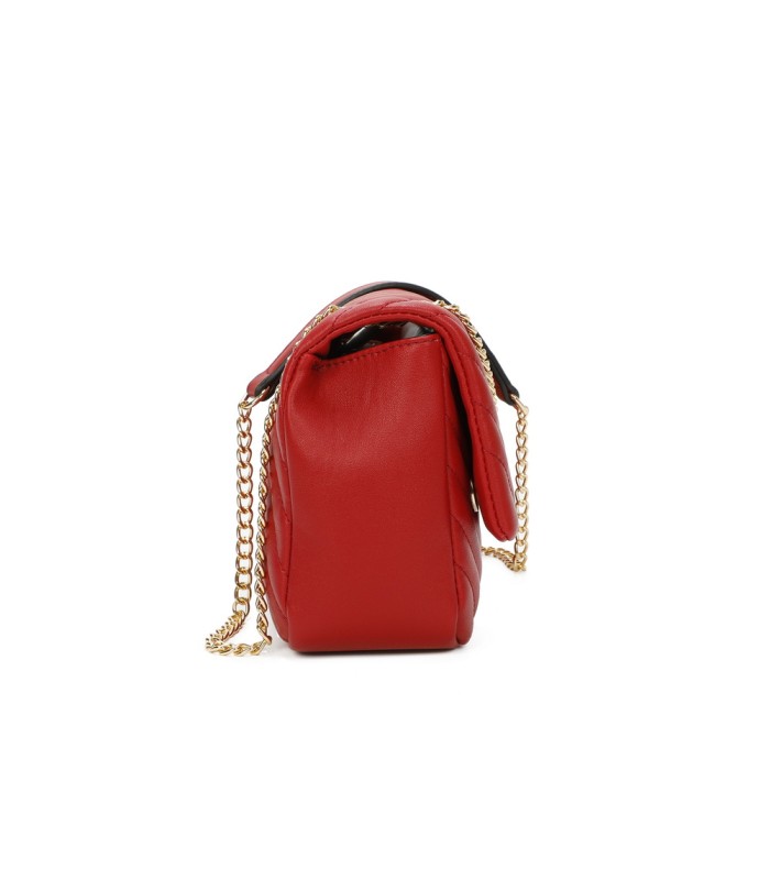 T11481 - Bolso estilo baguette con cierre imantado y efecto rayado