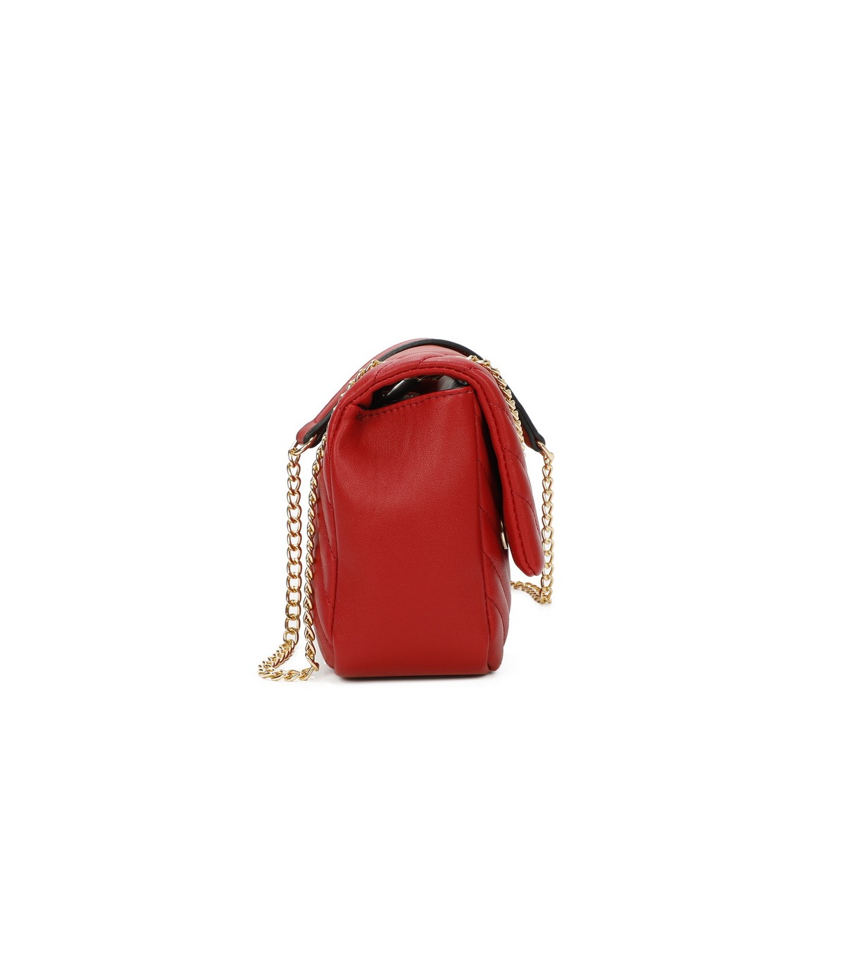 T11481 - Bolso estilo baguette con cierre imantado y efecto rayado