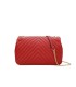 T11481 - Bolso estilo baguette con cierre imantado y efecto rayado