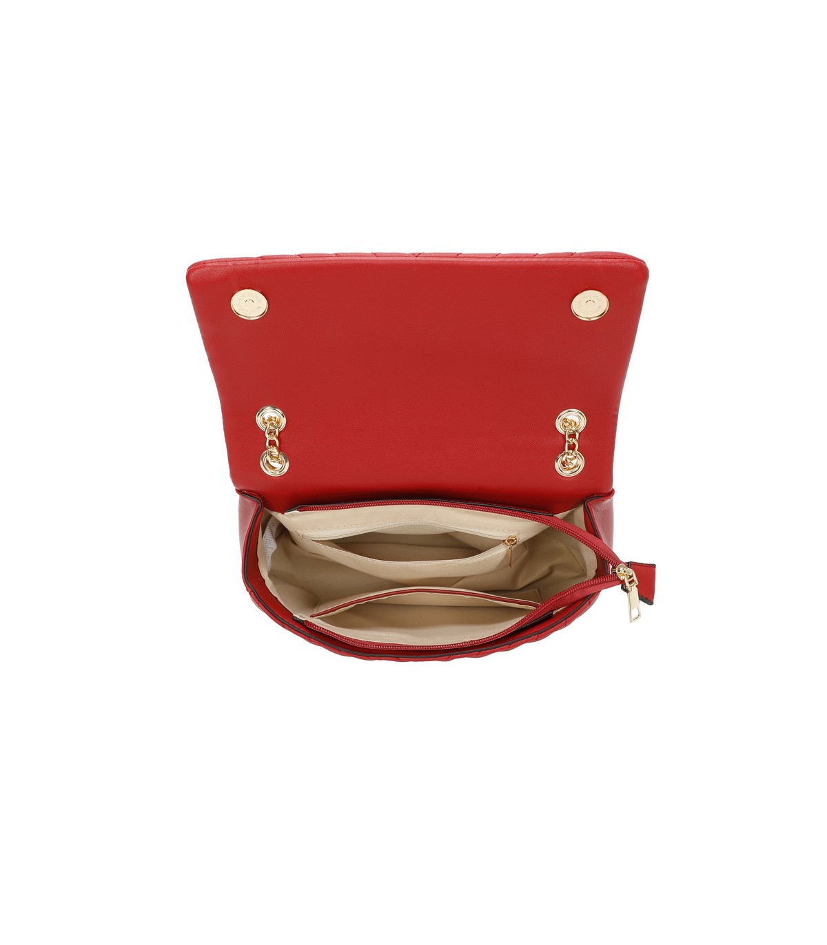 T11481 - Bolso estilo baguette con cierre imantado y efecto rayado