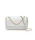 T11481 - Bolso estilo baguette con cierre imantado y efecto rayado