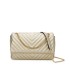 T11481 - Bolso estilo baguette con cierre imantado y efecto rayado