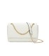 T11481 - Bolso estilo baguette con cierre imantado y efecto rayado