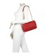 T11481 - Bolso estilo baguette con cierre imantado y efecto rayado
