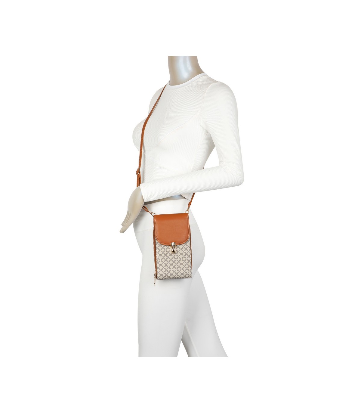 TH892 - Bolso para móvil con estampado geométrico