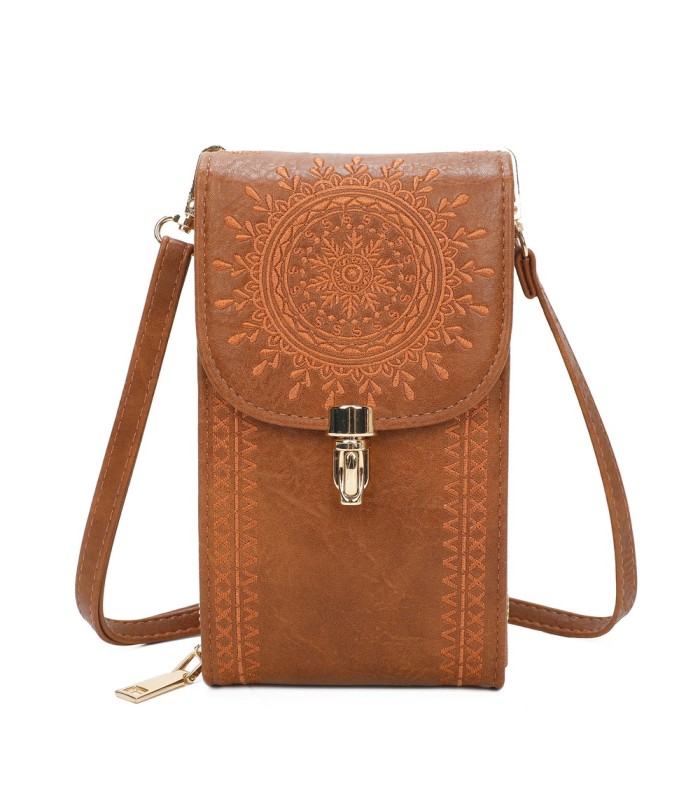 TH895 - Bolso para móvil con bordado de mandala