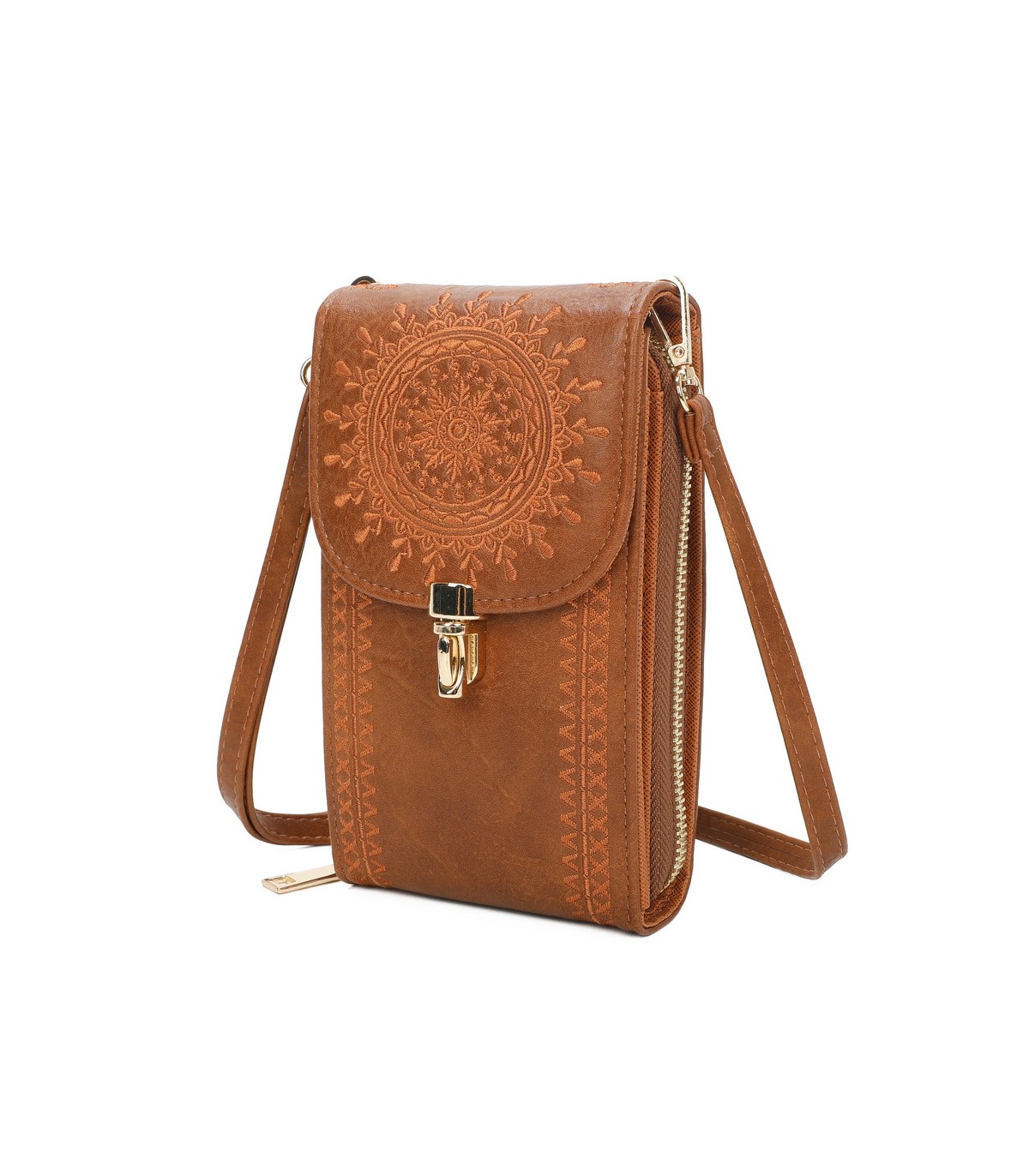 TH895 - Bolso para móvil con bordado de mandala