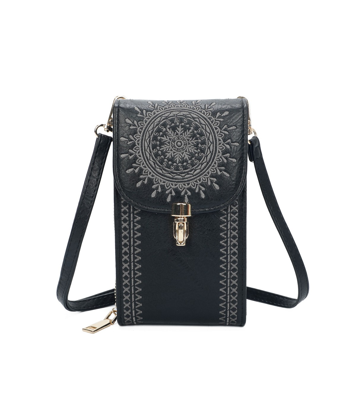 TH895 - Bolso para móvil con bordado de mandala