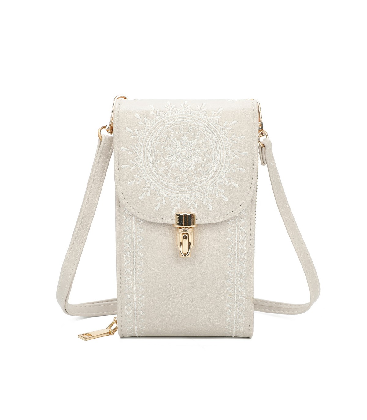 TH895 - Bolso para móvil con bordado de mandala