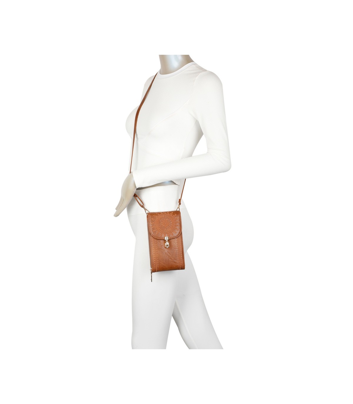 TH895 - Bolso para móvil con bordado de mandala