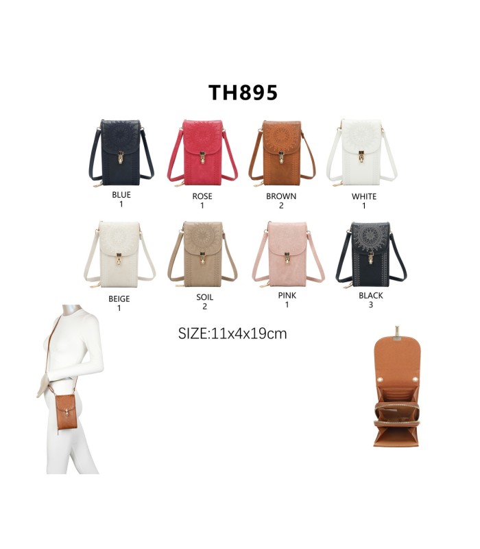 TH895 - Bolso para móvil con bordado de mandala