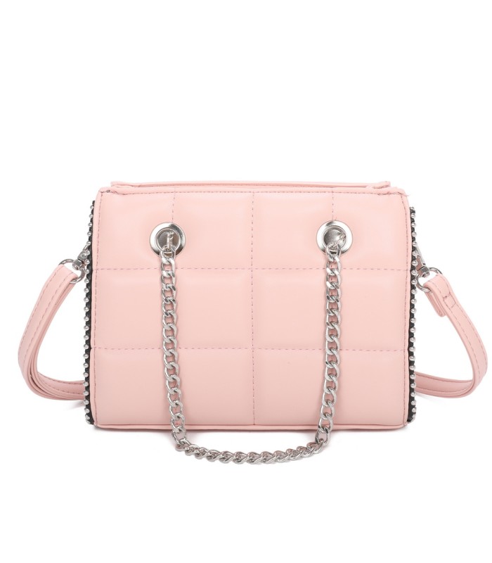 T11472 - Bolso bandolera con asa de cadena plateada