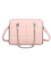 T11472 - Bolso bandolera con asa de cadena plateada