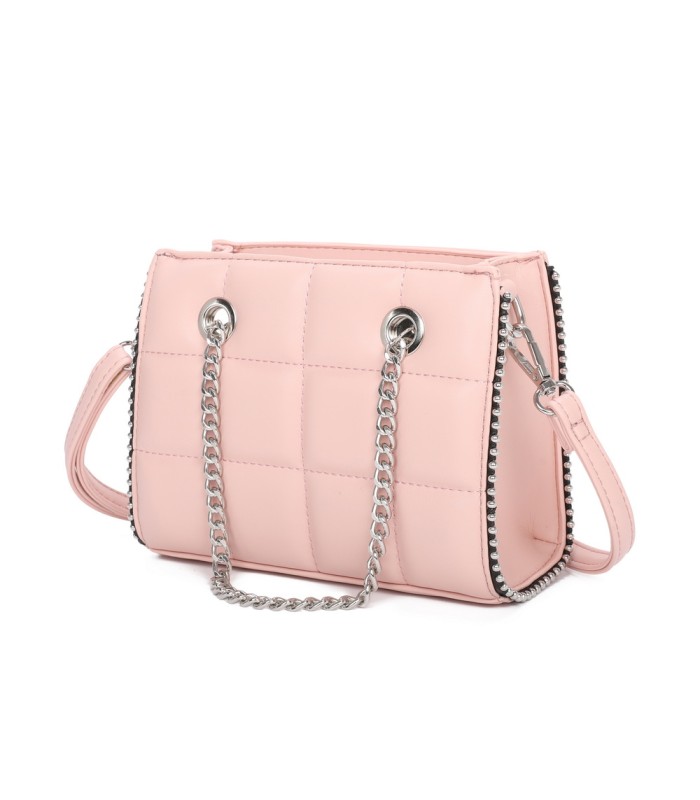 T11472 - Bolso bandolera con asa de cadena plateada