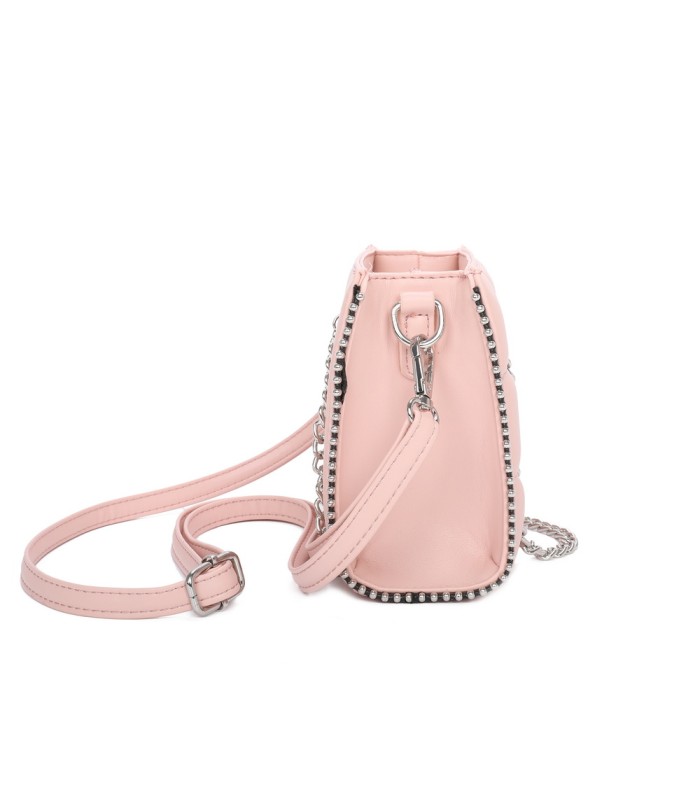 T11472 - Bolso bandolera con asa de cadena plateada