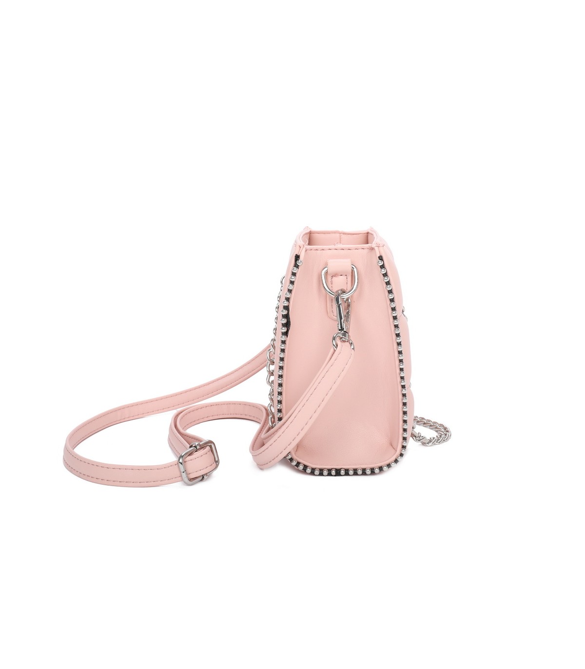 T11472 - Bolso bandolera con asa de cadena plateada