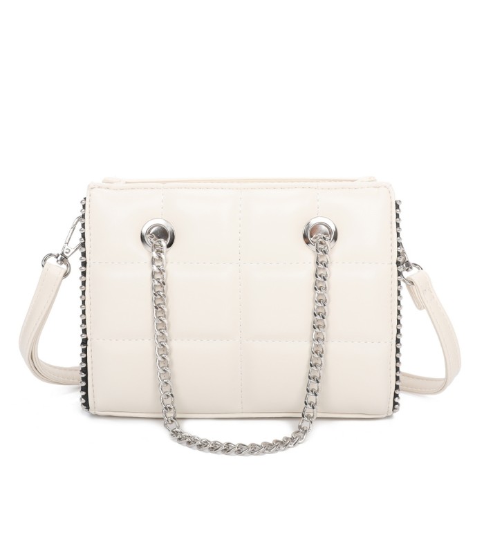 T11472 - Bolso bandolera con asa de cadena plateada