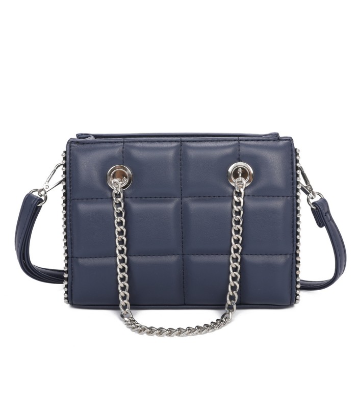 T11472 - Bolso bandolera con asa de cadena plateada