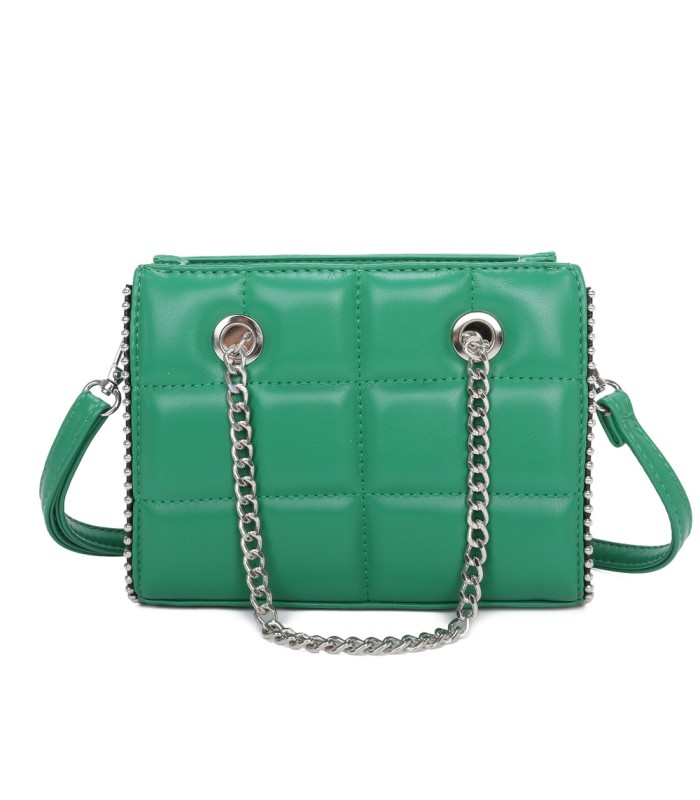 T11472 - Bolso bandolera con asa de cadena plateada