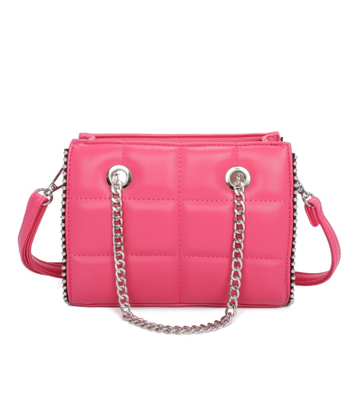 T11472 - Bolso bandolera con asa de cadena plateada