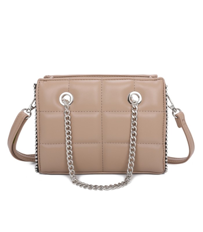 T11472 - Bolso bandolera con asa de cadena plateada