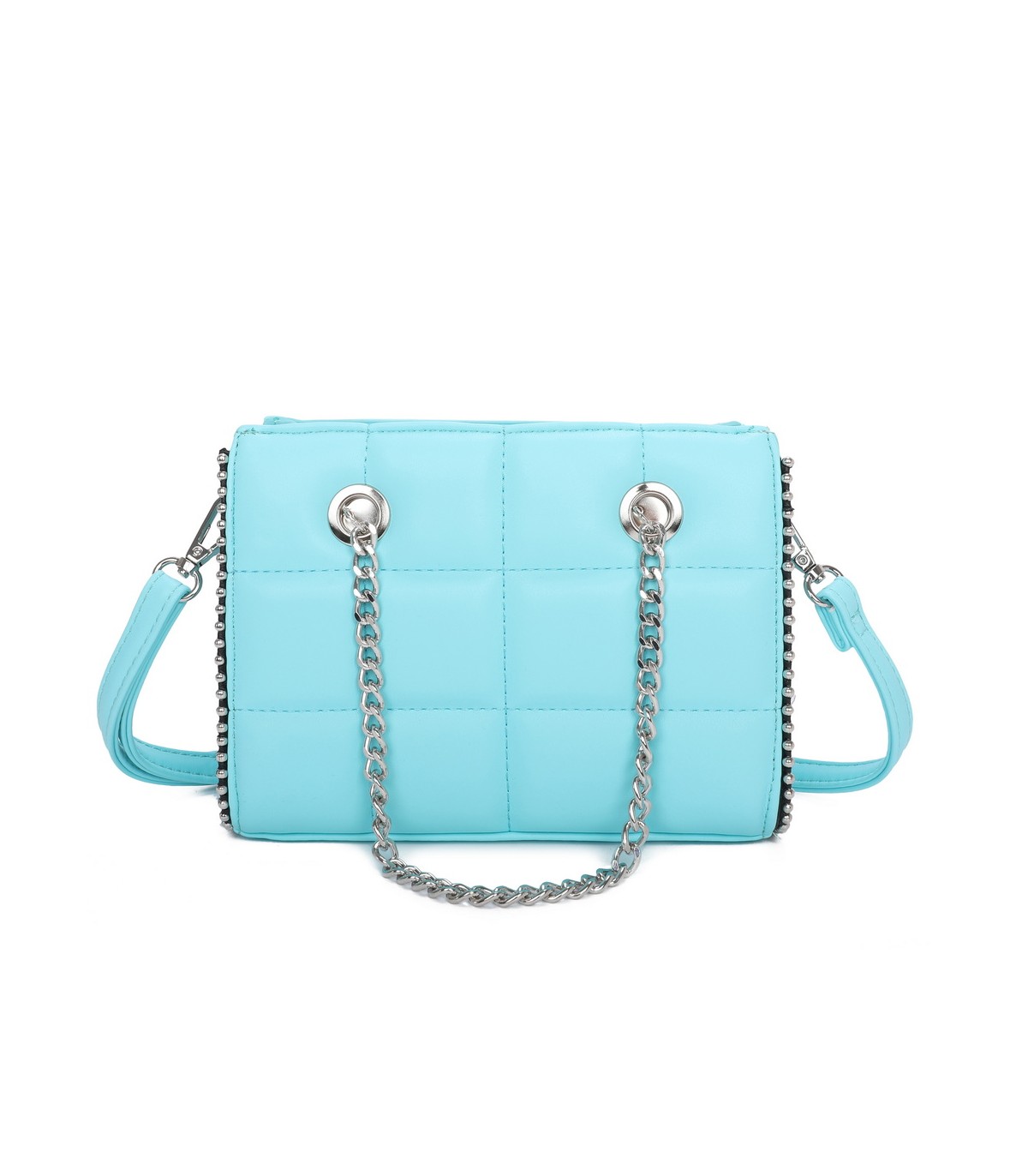 T11472 - Bolso bandolera con asa de cadena plateada