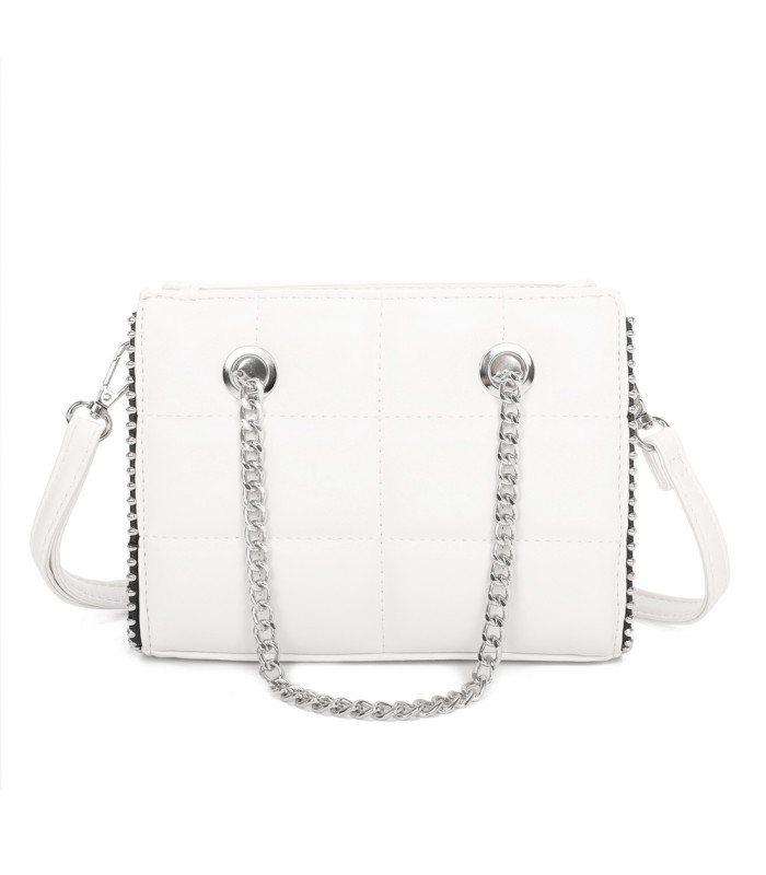 T11472 - Bolso bandolera con asa de cadena plateada