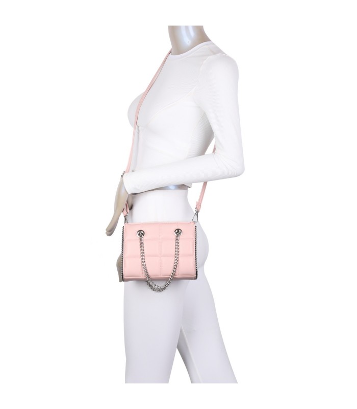 T11472 - Bolso bandolera con asa de cadena plateada