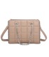 T11471 - Bolso rectangular de asa plateada y bandolera con textura de cuadros
