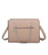 T11471 - Bolso rectangular de asa plateada y bandolera con textura de cuadros