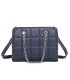 T11471 - Bolso rectangular de asa plateada y bandolera con textura de cuadros