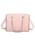 T11471 - Bolso rectangular de asa plateada y bandolera con textura de cuadros
