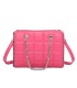 T11471 - Bolso rectangular de asa plateada y bandolera con textura de cuadros