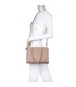 T11471 - Bolso rectangular de asa plateada y bandolera con textura de cuadros