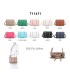 T11471 - Bolso rectangular de asa plateada y bandolera con textura de cuadros