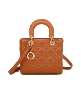 T11495 - Bolso bandolera con asa grande y motivos geométricos
