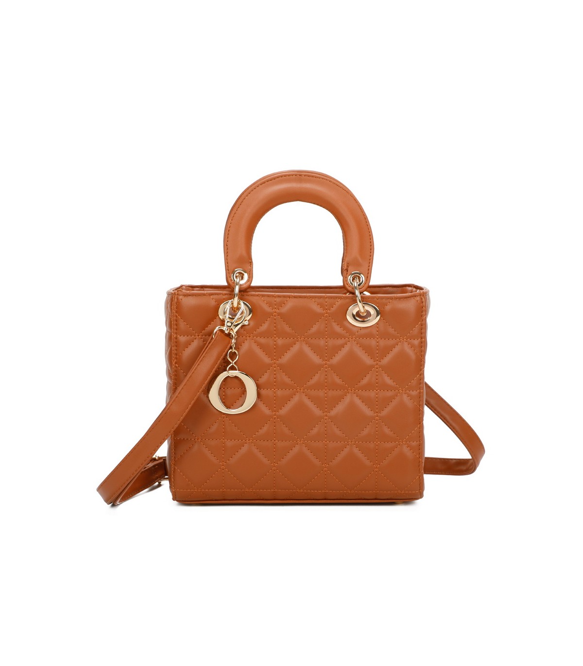 T11495 - Bolso bandolera con asa grande y motivos geométricos
