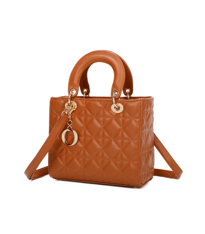 T11495 - Bolso bandolera con asa grande y motivos geométricos