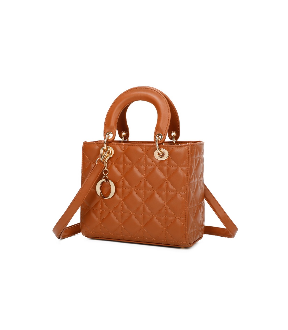 T11495 - Bolso bandolera con asa grande y motivos geométricos