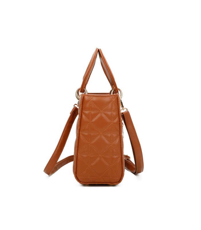 T11495 - Bolso bandolera con asa grande y motivos geométricos