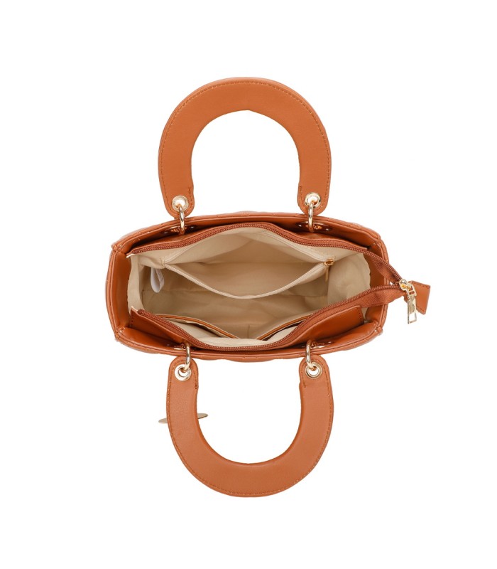 T11495 - Bolso bandolera con asa grande y motivos geométricos
