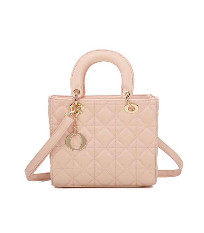 T11495 - Bolso bandolera con asa grande y motivos geométricos