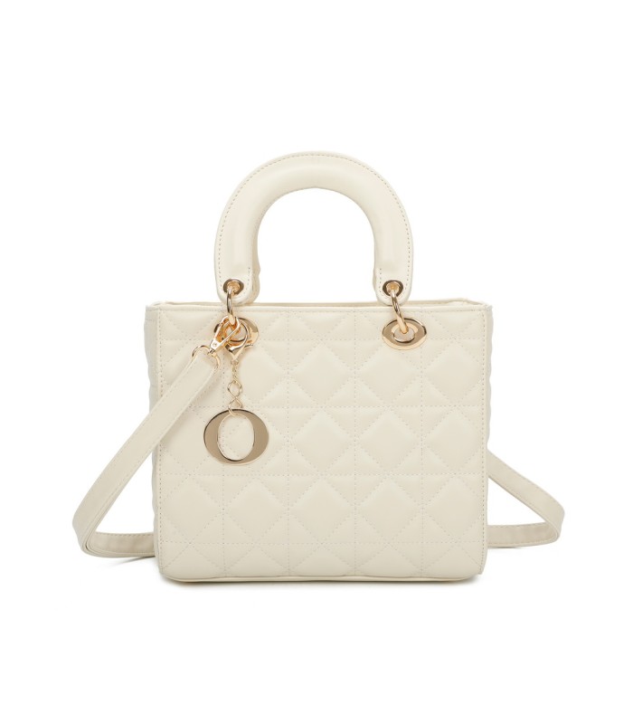 T11495 - Bolso bandolera con asa grande y motivos geométricos