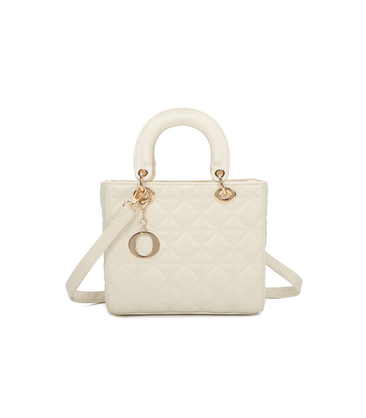 T11495 - Bolso bandolera con asa grande y motivos geométricos