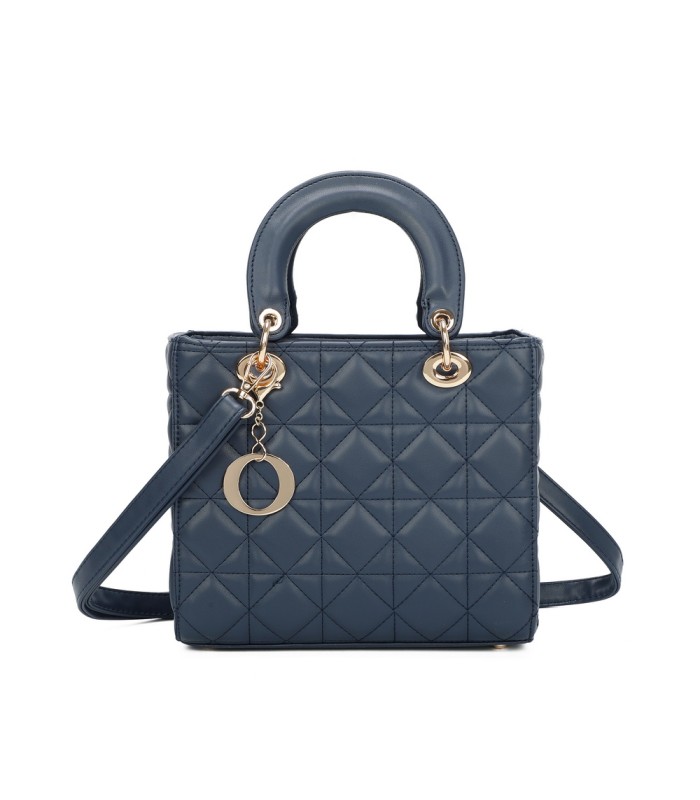 T11495 - Bolso bandolera con asa grande y motivos geométricos
