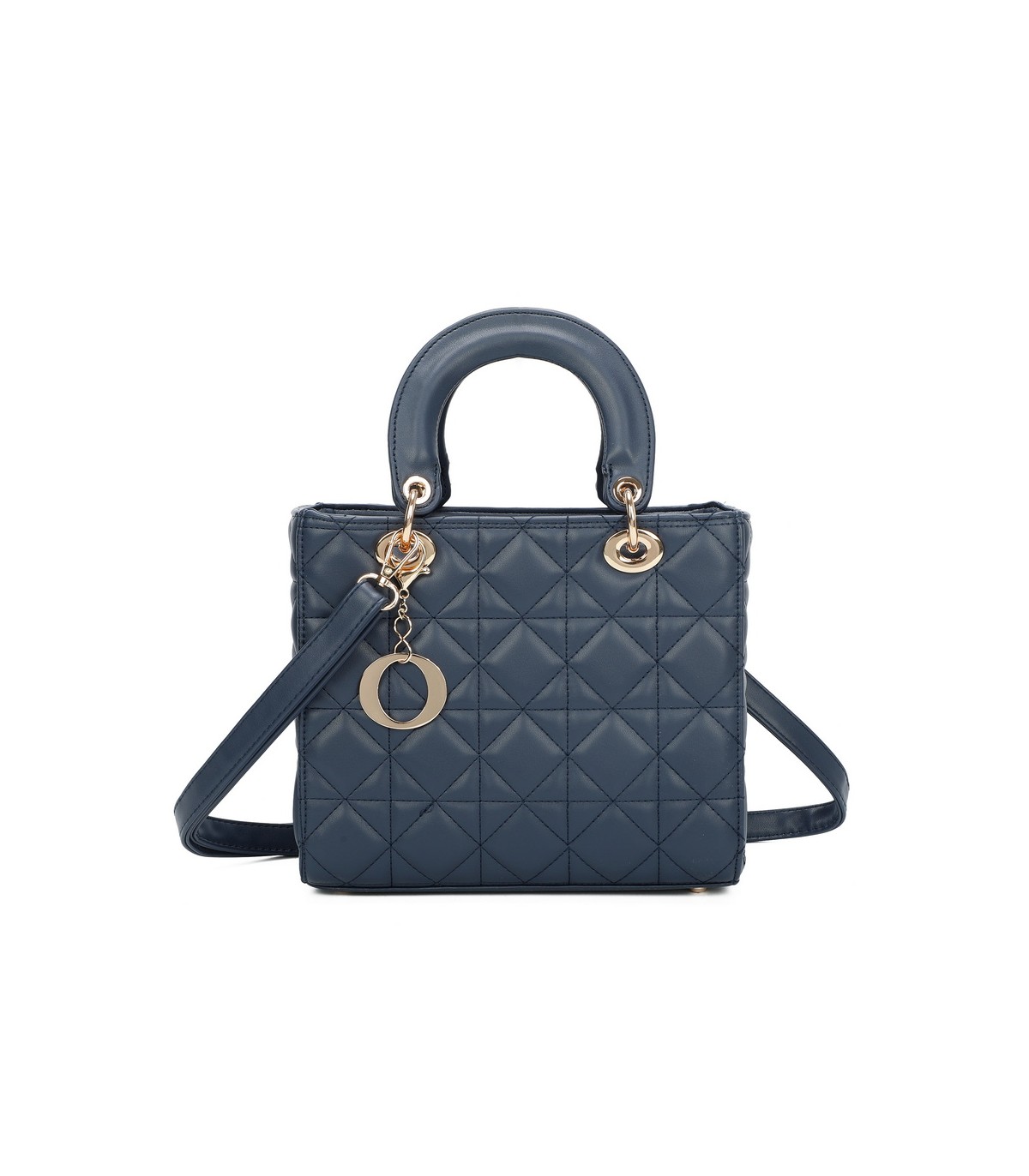 T11495 - Bolso bandolera con asa grande y motivos geométricos