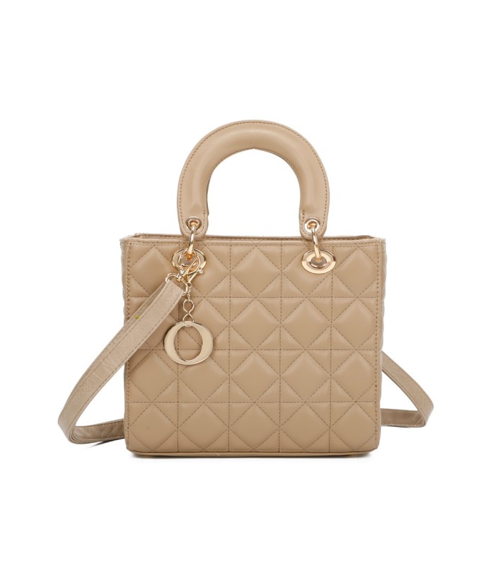 T11495 - Bolso bandolera con asa grande y motivos geométricos